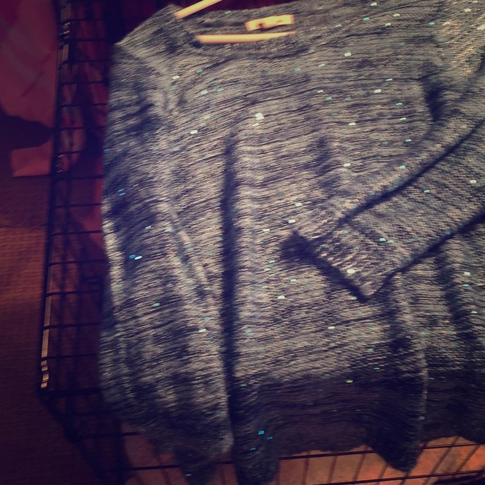 Shiny blue green sweater